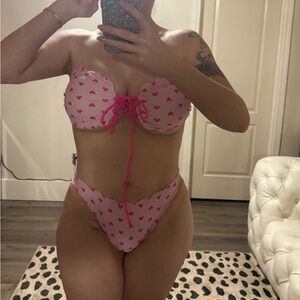 Pink Heart Bikini Set